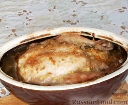 Курица, запеченная под чесночно-горчичным соусом: Приятного аппетита!