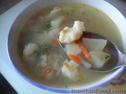 Суп куриный с клецками (по-деревенски): Суп куриный с клецками готов.  Приятного аппетита!