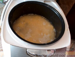 Кукурузная каша с курицей (в мультиварке): Влить горячую воду. Установить режим 