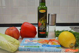 Салат с пекинской капустой и крабовыми палочками: Ингредиенты.