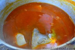 Халасле - венгерский рыбный суп: Варим не больше 7-ми минут.   Суп готов.