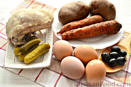 Салат "Обезьянка" (с курицей, яйцами, овощами): Чтобы приступить к приготовлению салата 
