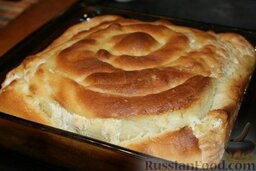 Болгарский пирог с сыром: Температура духовки - 180 градусов. Выпекать 40-45 минут.