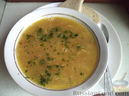 Суп чечевичный  "Остановиться невозможно": Чечевичный суп с овощами готов. Подавать чечевичный суп со свежей зеленью.  Приятного аппетита!