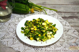 Витаминный салат с яйцом, семенами льна и черемшой: Приятного аппетита!