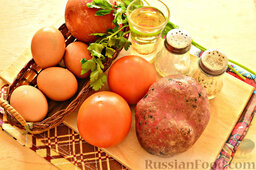Мандирмак (овощи с яйцом на сковороде): Для приготовления овощей с яйцом на сковороде подготовим нужные ингредиенты.