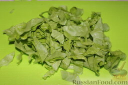 Щи зеленые из крапивы: Порезать салат.