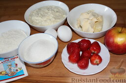 Кекс творожный "Дачный" в мультиварке: Подготовить продукты для приготовления творожного кекса в мультиварке.