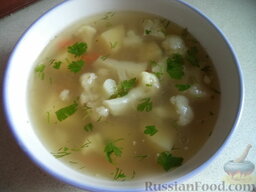 Куриный суп с цветной капустой и гречкой: Приятного аппетита!