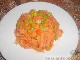 Рис с кабачками и капустой (в мультиварке): Рис с кабачками и капустой готов! При подаче можно посыпать мелко нарезанной зеленью