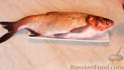 Маринованный толстолобик: Как замариновать толстолобика:    Первым делом рыбу помыть холодной водой.