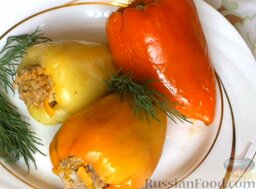 Болгарский перец, фаршированный мясом и рисом: Приятного аппетита!