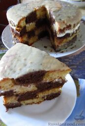 Бисквитный торт "Шахматный", с ароматом кофе: Готовый бисквитный торт 