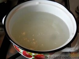 Малосольная капуста: Сварить маринад. Для этого вскипятить воду, добавить туда соль и сахар. Варить, помешивая, до полного растворения специй.