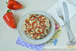 Рисовая запеканка c болгарским перцем и мясом: Отправить рисовую запеканку с мясом и перцем в духовку на 25 минут. Выпекать при 190 градусах.