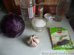 Краснокочанная маринованная капуста: Продукты для рецепта перед вами.