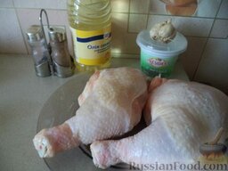 Жареные куриные окорочка: Продукты для приготовления жареных окорочков перед вами.