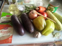 Рагу из кабачков и баклажанов: Продукты для рецепта перед вами.
