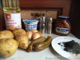 Грибной салат «Нежность»: Продукты для грибного салата 