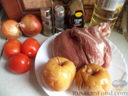 Шашлык из свинины на противне: Продукты для рецепта перед вами.    Включить духовку.