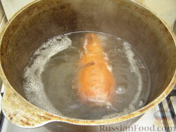 Домашний паштет: Как приготовить домашний паштет:    Морковь тщательно вымыть, залить водой и варить 30 минут.