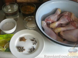 Маринад для курицы: Продукты на маринад для курицы перед вами.