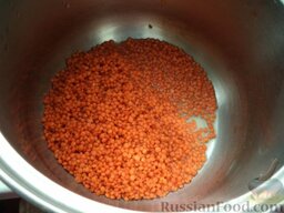 Суп-пюре из чечевицы с макаронами и сыром: Как приготовить суп-пюре из чечевицы:    Чечевицу промыть, выложить в кастрюлю.