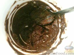 Шоколадный крем экономный: Затем растворяю 1 столовую ложку какао-порошка (без верха) в 2-4 чайных ложках горячей воды (или молока) и тщательно размешиваю, чтобы не было комочков. Какао-порошок надо стараться растворить как можно в меньшем количестве воды, чтобы шоколадная масса не стала чересчур жидкой.