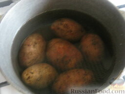 Окрошка с колбасой: Как приготовить окрошку с колбасой:    Картофель помыть. Поставить варить картофель в мундире.