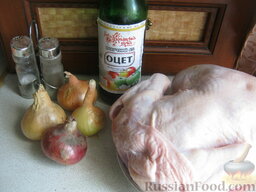 Шашлык из курицы с перцем и уксусом: Продукты для шашлыка из курицы на уксусе перед вами.