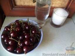Варенье из вишни: Продукты для варенья из вишни перед вами.