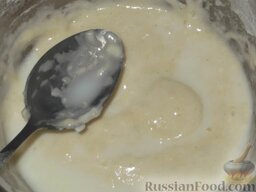 Основной рецепт массы для вафельных трубочек: Под конец добавить молоко или сливки. Перемешать.    Разогреть духовку.