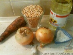 Гороховая каша: Подготовить продукты для приготовления гороховой каши.