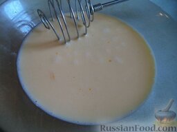Гренки с тертым сыром и яйцами: Взбить венчиком яйца с молоком.