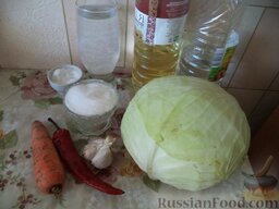 Капуста в быстром маринаде острая: Продукты для приготовления быстрой острой капусты в маринаде перед вами.