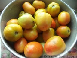 Маринованные зеленые помидоры дольками: Отобрать зеленые (бурые) помидоры одинакового разме­ра и спелости, вымыть.