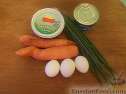 Салат «мимоза» слоеный: Подготовьте продукты для салата 