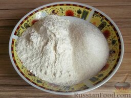 Тесто песочное (2-й вариант): Как приготовить песочное тесто:    Смешать муку, и сахар.