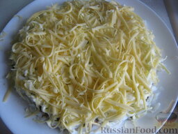 Салат "Мимоза"I: - тертый сыр + майонез (2-3 ст. ложки);