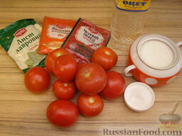 Помидоры ломтиками в желатине: Подготовить продукты для приготовления помидоров в желатине.