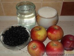 Компот из яблок и черноплодной рябины: Продукты для яблочного компота с черноплодной рябиной.